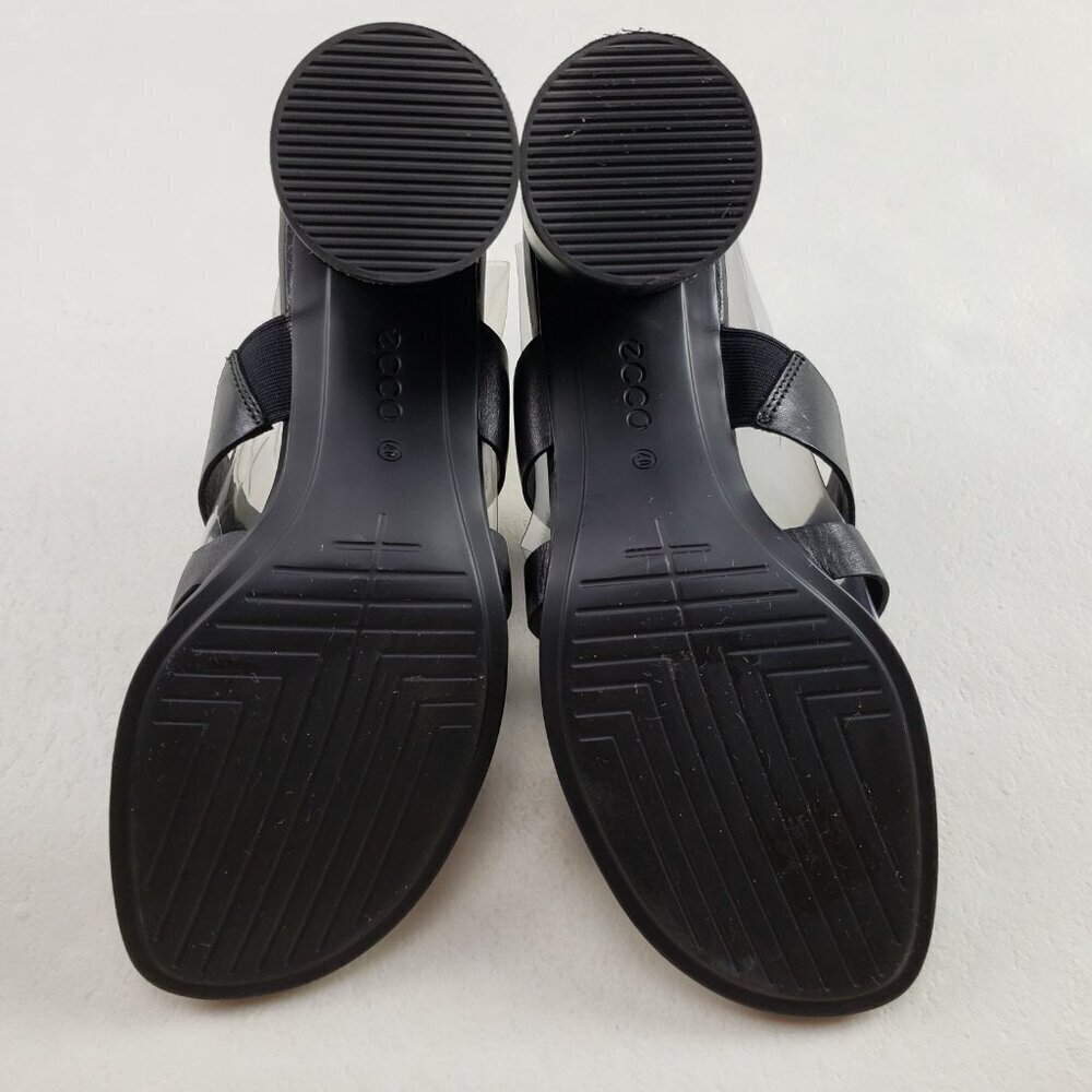 Ecco Shape Block Sandal 65 Womens 9-9.5 EU 40 Black Leather Open Toe Heel Shoe - Picture 10 of 12
